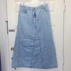 Light Wash Chambray Maxi Skirt